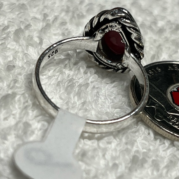 🌈ethnic style red cabochon style stone ring, 925 - Picture 8 of 12